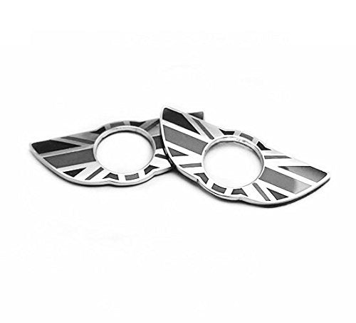 Black Union Jack Style Wing Emblem Rings For MINI Countryman Paceman Door Locks