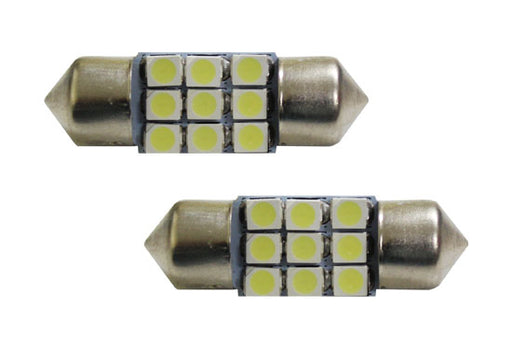 Xenon White 9-SMD 1.25" 31mm DE3175 DE3022 LED Bulbs For Interior Map Dome Light