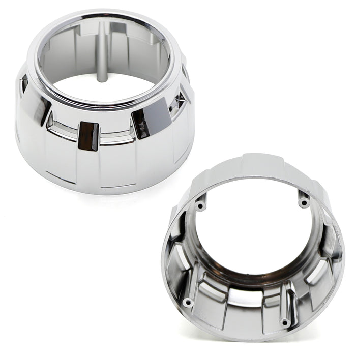 2.5" Round Shape Chrome Mini H1 Headlamp Projector Lens Decoration Shroud Bezels