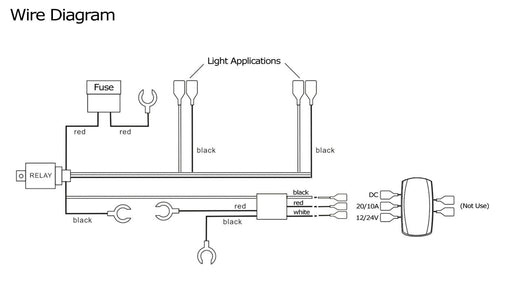 2-Output Relay Wiring Harness w/ Burn Ya' Bastard LED Light Switch For Fog Lamp