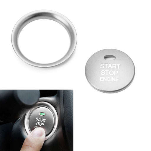 Silver Aluminum Keyless Engine Push Start Button w/Decoration Ring For Mazda 3 6