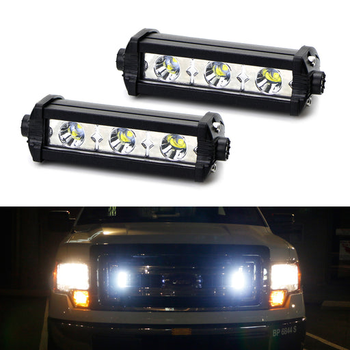 White 3-CREE LED Daytime Running Lights For Behind Grille or Lower Bumper Insert