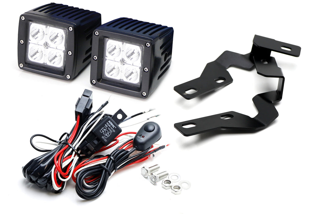 A-Pillar LED Ditch Pod Light Kit w/Bracket Mount/Relay For 2010-2023 Lexus GX460