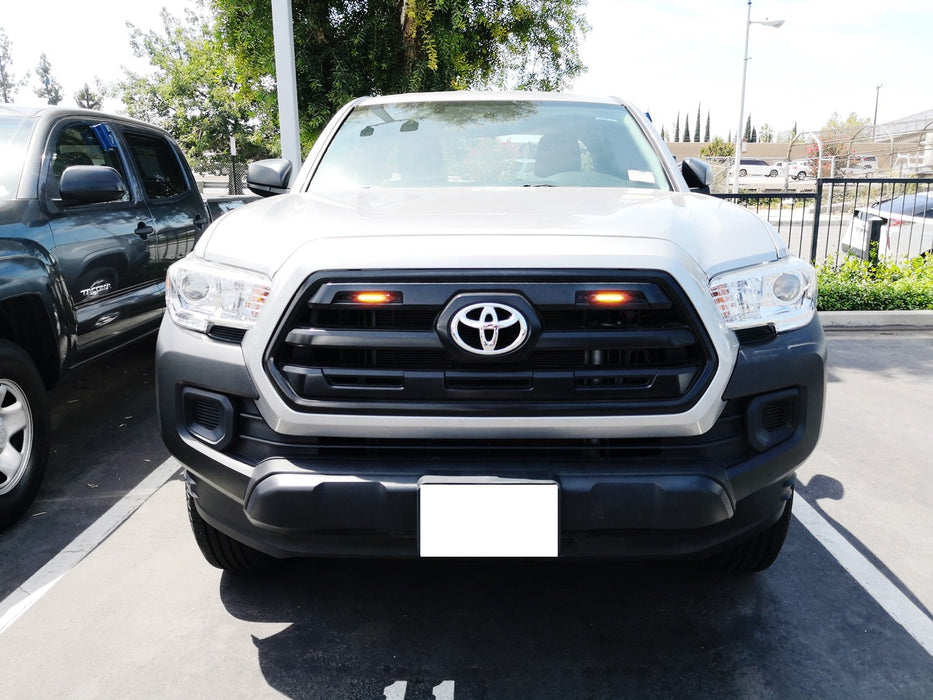 2pc Smoked Lens Amber LED Center Grille Running Lights For 12-up Toyota Tacoma