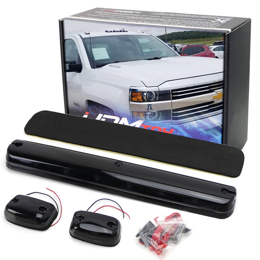 Smoked Lens White LED Cab Roof Light Kit For 2007-14 Chevy GMC 2500 3500 Truck