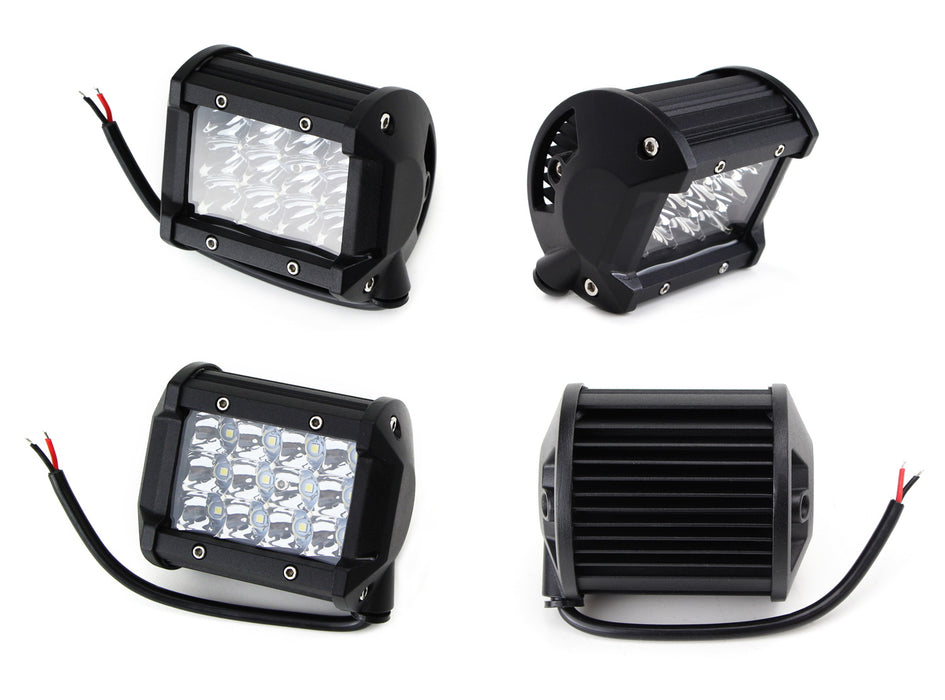 36W LED Pod Light w/A-Pillar Mounting Bracket, Wiring For 07-17 Jeep Wrangler JK