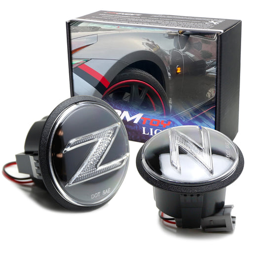 Clear Z-Letter Illuminated LED Turn Signal Side Marker Lights For Nissan 370Z