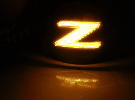 Smoked Z-Letter Illuminated LED Turn Signal Side Marker Lights For Nissan 370Z