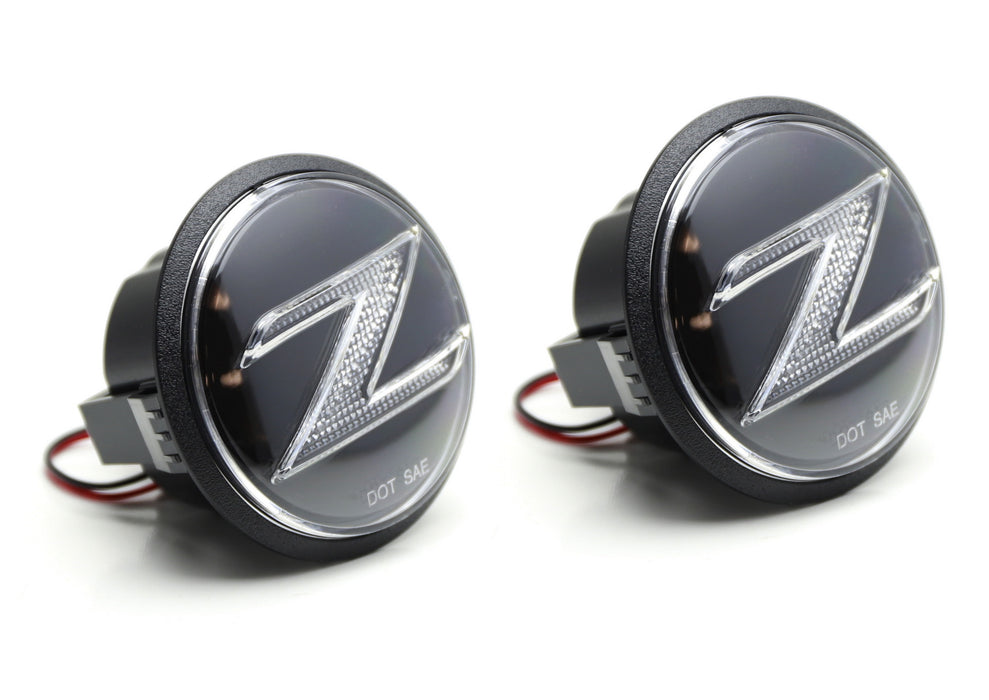 Clear Z-Letter Illuminated LED Turn Signal Side Marker Lights For Nissan 370Z