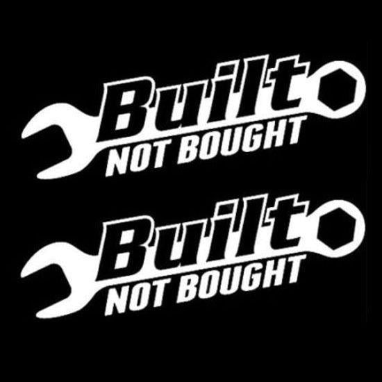 (2) JDM Euro Cool Built Not Bought Drift Racing Car Racer Vinyl Decal Stickers