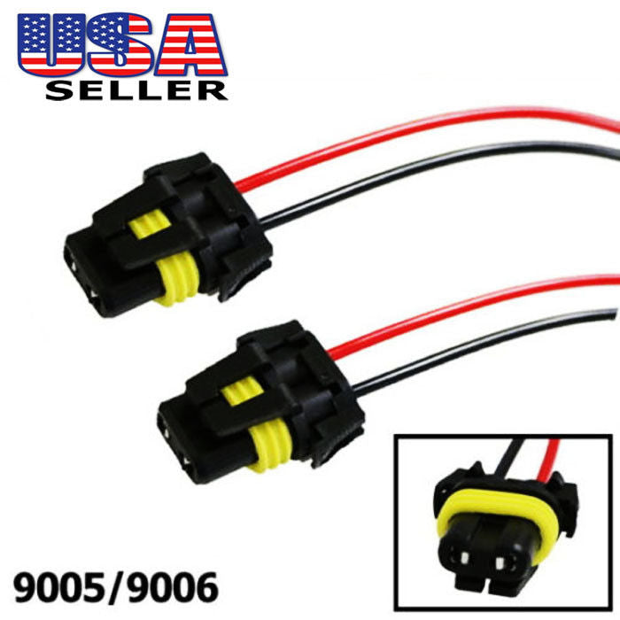 Universal 9005 9006 Adapter Wiring Harness Sockets Wire For Headlights Fog Light