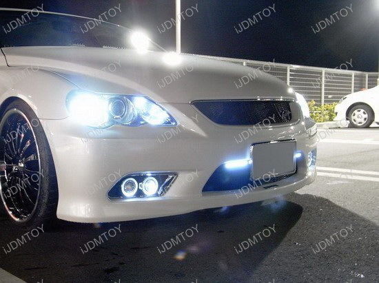 3" Projector Fog Light Lamps w/ 40-LED Halo Angel Eyes Rings + 6000K HID Combo