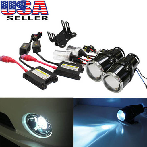 2.5" Bullet Projector Lens Fog Light Lamps + 10000K HID Kit Combo Deal w/ Wire