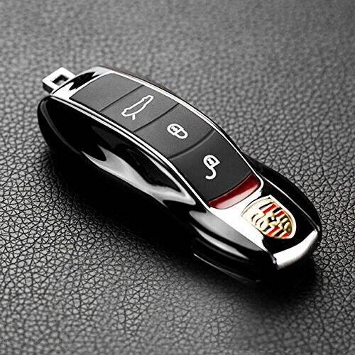 Black Remote Smart Key Shell Holder Cover For Porsche Cayenne Panamera Macan 911