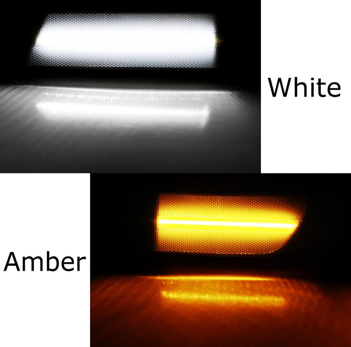 Smoke Lens Amber Sequential Signal/White LED Parking Side Marker For C4 Corvette