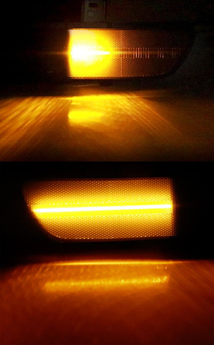 Smoke Lens Amber Sequential Signal/White LED Parking Side Marker For C4 Corvette