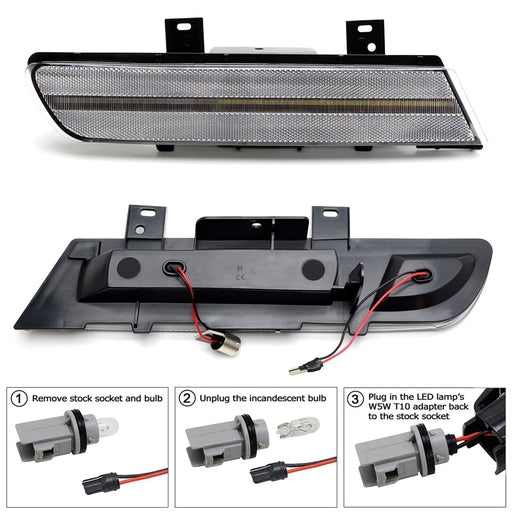 Clear Lens Amber Sequential Signal/White LED Parking Side Marker For C4 Corvette