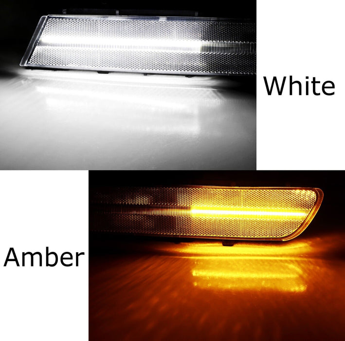 Clear Lens Amber Sequential Signal/White LED Parking Side Marker For C4 Corvette