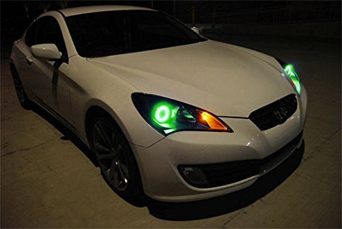 RGB 7-Color LED Angel Eye Halo Ring For Hyundai Genesis Coupe Headlight Retrofit