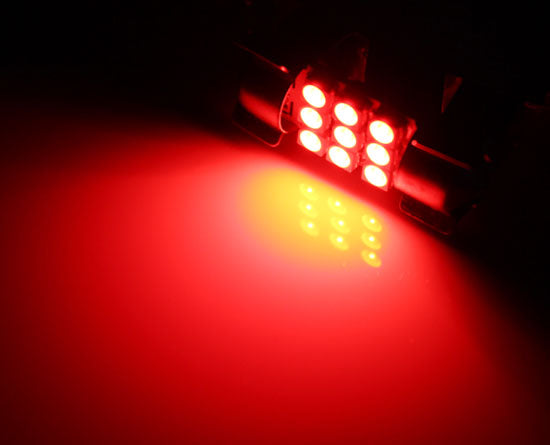 Super Red 9-SMD 1.25" 31mm DE3175 DE3022 LED Bulbs For Interior Map Dome Lights