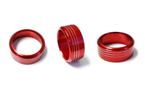 Red Aluminum AC Climate Control Knob Ring Covers For Subaru Impreza WRX/STi