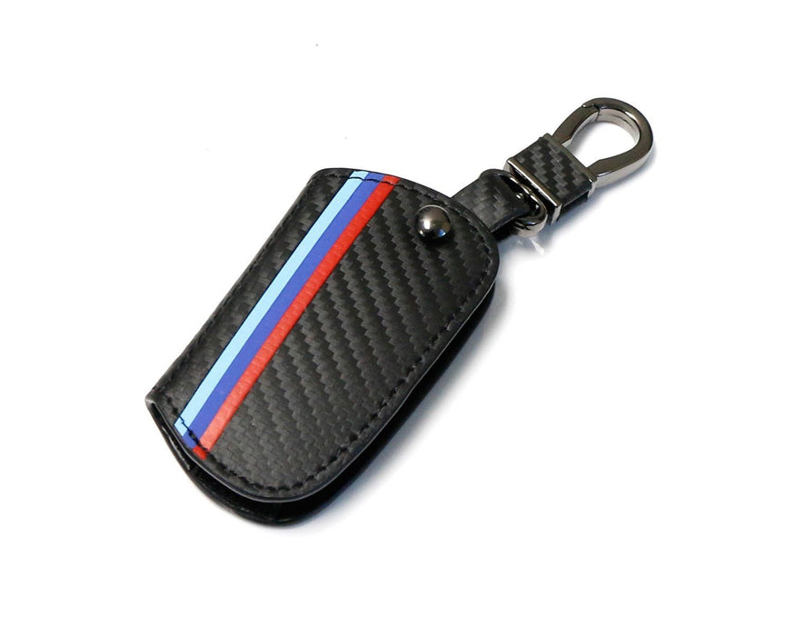 M-Colored Carbon Fiber Pattern Leather Key Holder For BMW 1 2 3 4 5 6 7 Series