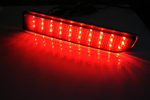 Red Lens LED Bumper Reflectors For Mitsubishi Lancer Evo Taillight Brake Lights