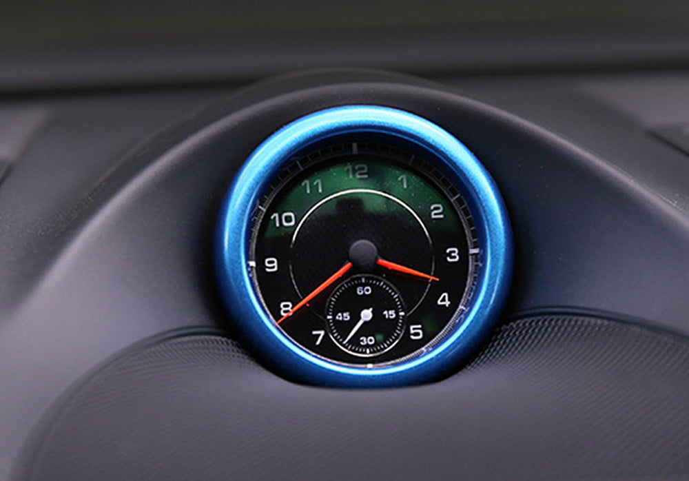 Sports Blue Dash Clock Decoration Ring For Porsche Cayenne 911 Macan 718 Cayman