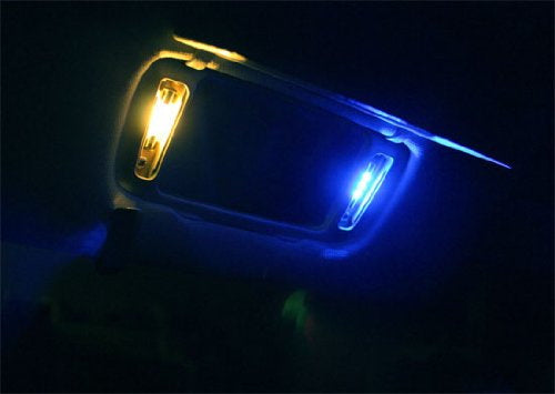 (2) Ultra Blue 3-SMD 6641 LED Bulbs For Car Vanity Mirror Lights Sun Visor Lamp