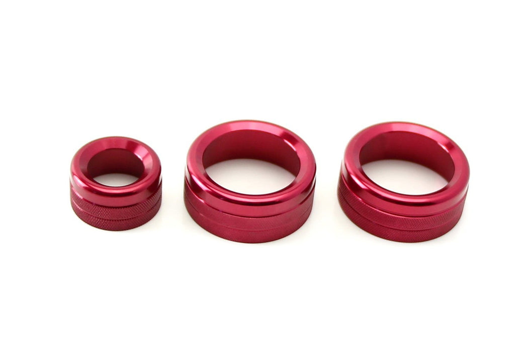 Red AC Climate Control Radio Volume Knob Ring Covers For BMW 1 2 3 3GT 4 Series