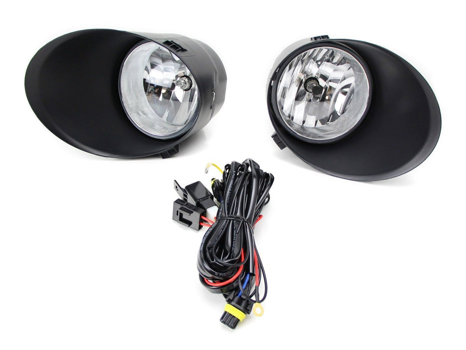 Complete Clear Lens Fog Light Kit w/ Bezel Covers Wiring For 07-13 Toyota Tundra