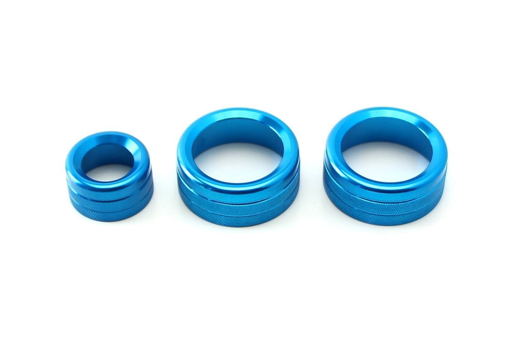 Blue AC Climate Control Radio Volume Knob Ring Covers For BMW 1 2 3 3GT 4 Series