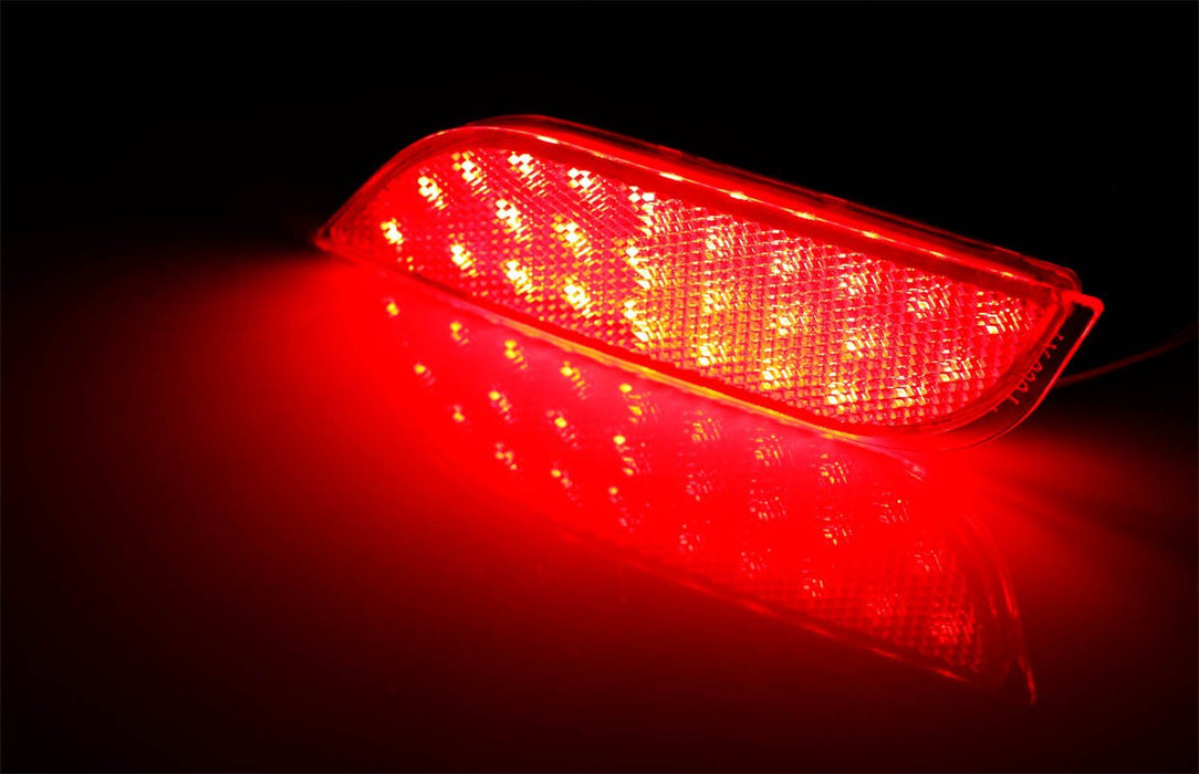 Red Lens 26-LED Bumper Reflectors, Rear Fog Lights For Subaru Impreza WRX STi