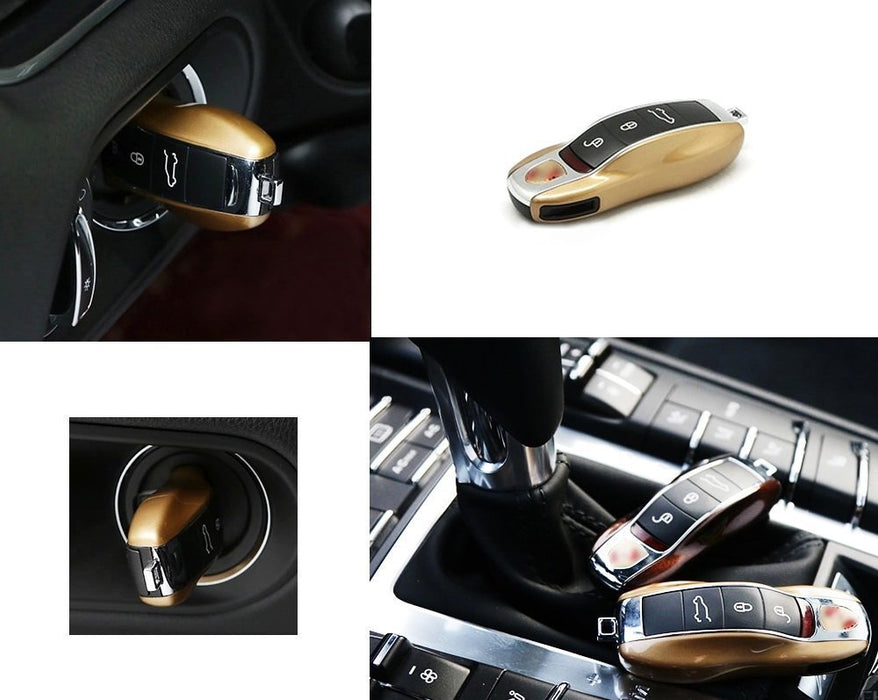 Gold Remote Smart Key Shell Holder Cover For Porsche Cayenne Panamera Macan 911