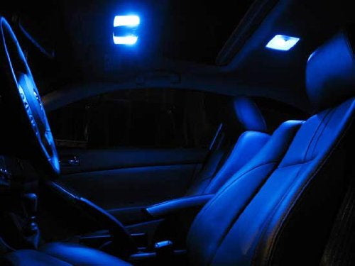 (2) Blue 6-SMD LED Bulbs For Car Interior Dome Lights, 1.72" Festoon 211-2 578