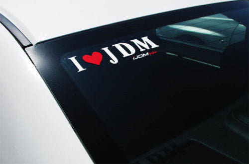 (2) I Love JDM Car Vinyl Decal Sticker Featuring iJDMTOY LED Light Super Store