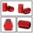 (4) Tuner Racing Style Red Anodized Aluminum Tire Valve Caps (Hexagon Shape)