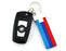 M-Colored Stripe Nylon Band w/ Inner Leather Key Chain Keychain Ring For Bimmer