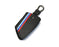 M-Colored Stripe Carbon Fiber Leather Key Holder For BMW X1 X4 X5 X6 5 7 Series