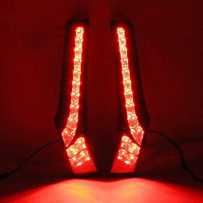 For 2015-up Honda FIT Red Lens 14-LED Lights Rear Side Pillar Tail Brake Lamps