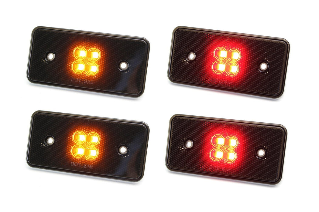 Smoked Lens Front & Rear LED Side Marker Lights For 02-14 Mercedes W463 G-Class