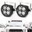 Clear Lens 24W High Power LED Wide Angle SAE Flood Beam Fog Light Kit w/Brackets