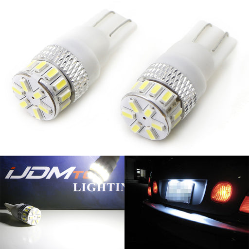 (2) Xenon White 360?? 18-SMD 168 194 2825 LED Bulbs For Car License Plate Lights