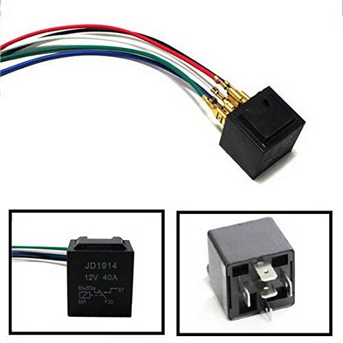 5-Pin 12V 40A SPDT Relay Socket Wire For Car Fog Light Daytime Running Lamps etc-iJDMTOY