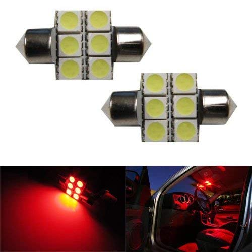 6-SMD-5050 1.25" 31mm, 1.5" 36mm or 1.72" 42mm Festoon LED Bulbs-iJDMTOY