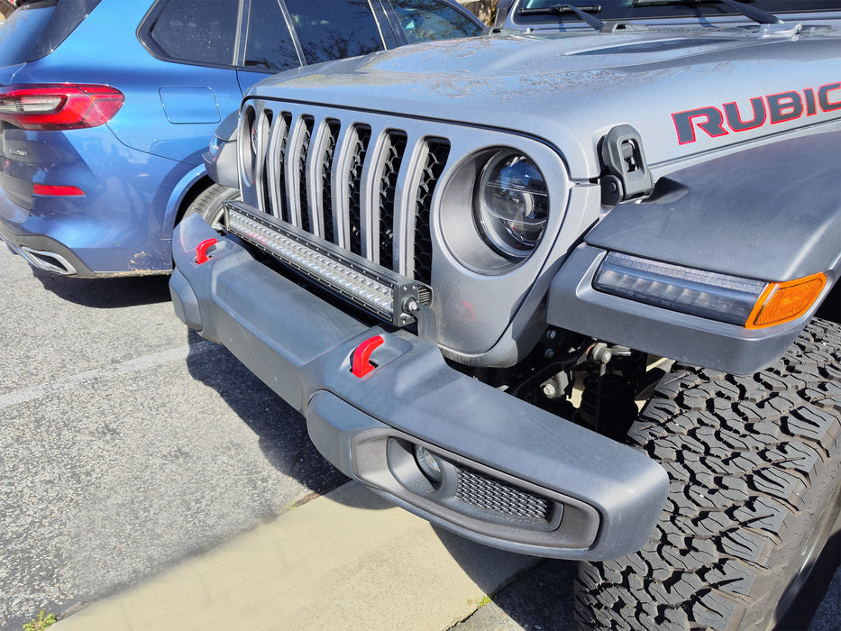 Front Bumper Mount 30" LED Light Bar Kit w/ Wire For 18-up Wrangler, Gladiator