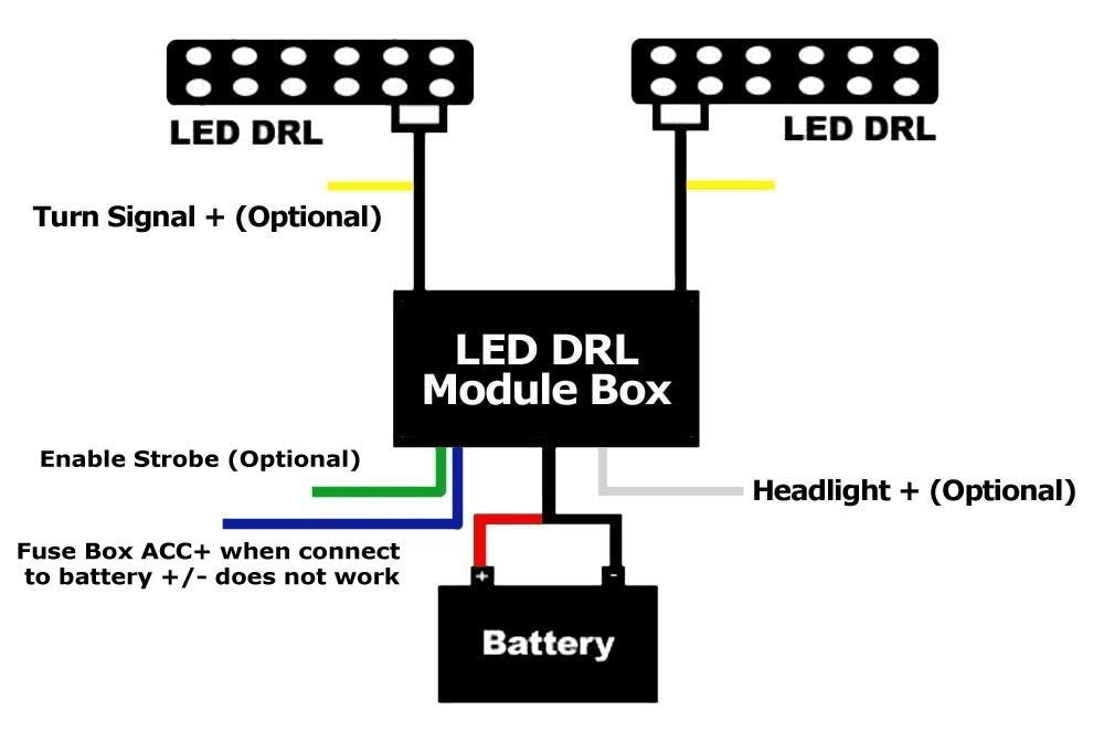 Universal LED Daytime Running Light Automatic ON/OFF Controller Module Box Relay