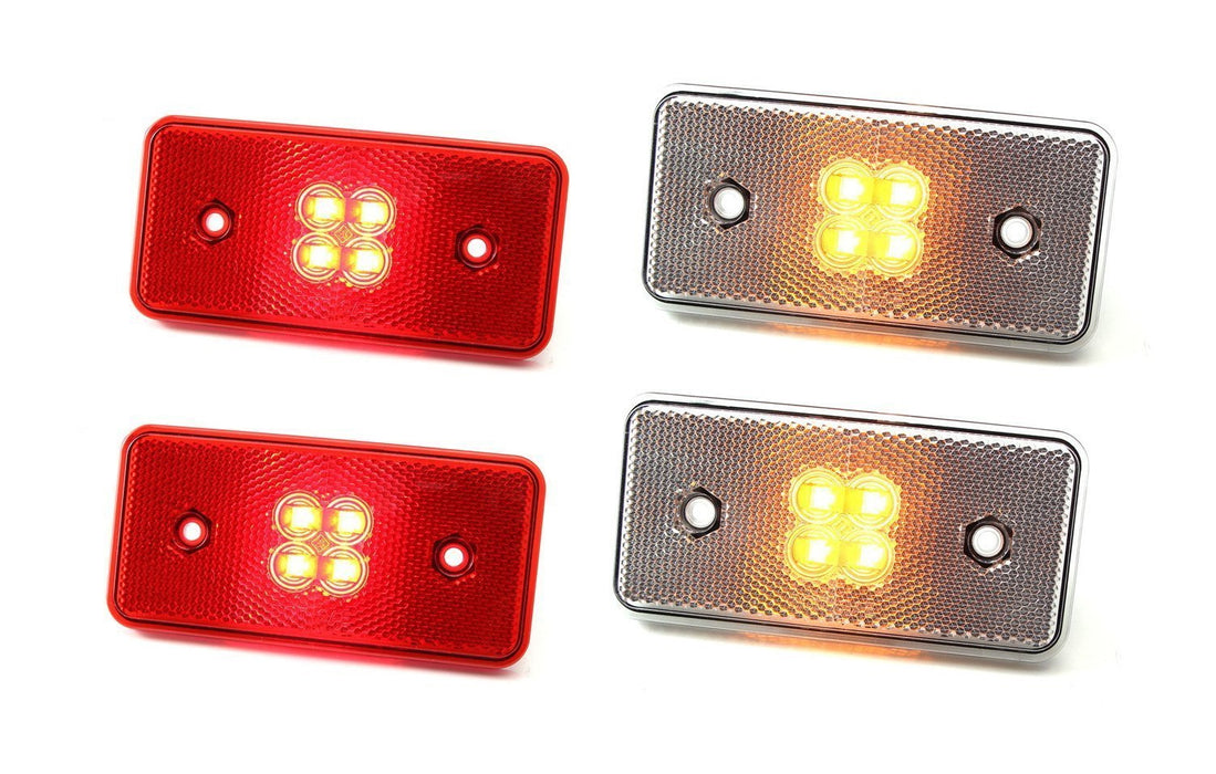 Front Amber & Rear Red LED Side Marker Lights For 02-14 Mercedes W463 G-Class