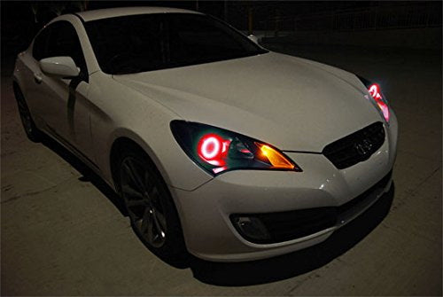 RGB 7-Color LED Angel Eye Halo Ring For Hyundai Genesis Coupe Headlight Retrofit