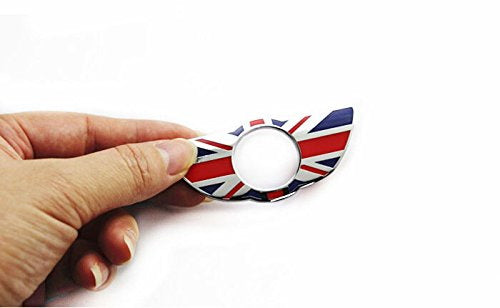 Red Union Jack Style Wing Emblem Rings For MINI Countryman Paceman Door Locks